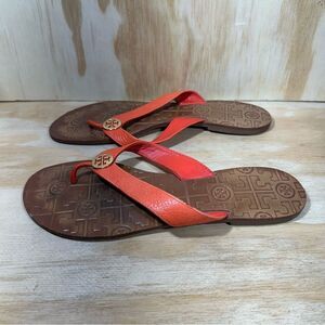 Tory Burch Thora Orange Flip Flop Sandals Women’s Size 10